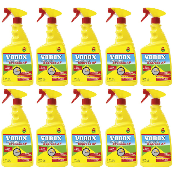 COMPO VOROX® Unkrautfrei Express AF anwendungsfertig für ca. 30 m² - 1 Liter x 10