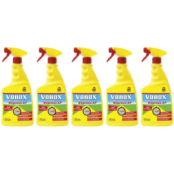 COMPO VOROX® Unkrautfrei Express AF anwendungsfertig für ca. 30 m² - 1 Liter x 5