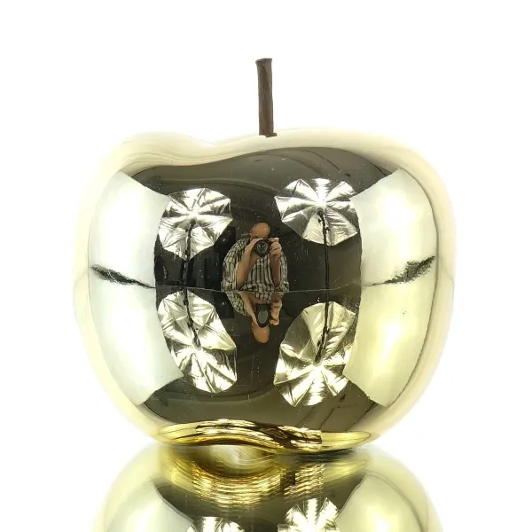 CREATIV home Apfel Goldfarben Handarbeit Ø 12 cm - Keramik