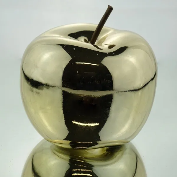 CREATIV home Apfel Goldfarben Handarbeit Ø 15 cm - Keramik