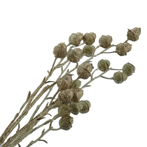 CREATIV home Eichelzweig Goldfarben beglittert 65 cm - Kunstblumen