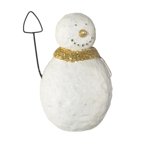 CREATIV home Weihnachtsdeko Schneemann Weiß & Goldfarben stehend 12,5 cm CREATIV home Weihnachtsdeko Schneemann Weiß & Goldfarben stehend 12,5 cm