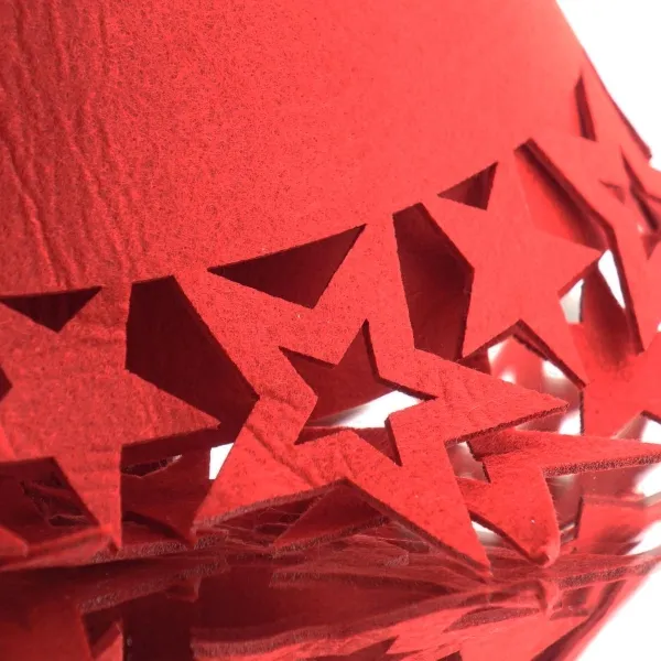 Decke für den Weihnachtsbaum Rot mit Sternenrand Ø 100 cm - Filz