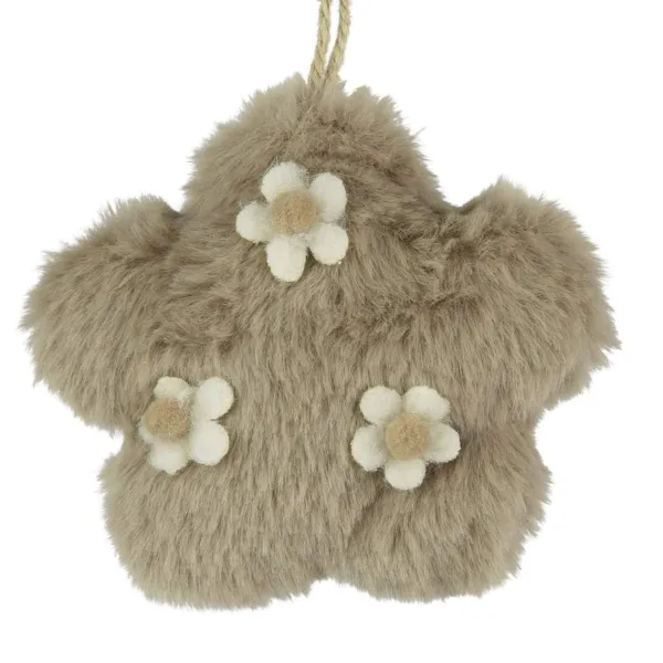 Decoris® Blüte Hellbraun drei Blüten mit Aufhänger Ø 10 cm - Plüsch Decoris® Blüte Hellbraun drei Blüten mit Aufhänger Ø 10 cm - Plüsch
