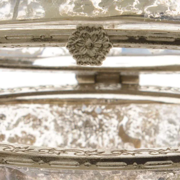 Decoris® Geschenkanhänger Herz Transparent & Silberfarben 8 cm - Glas