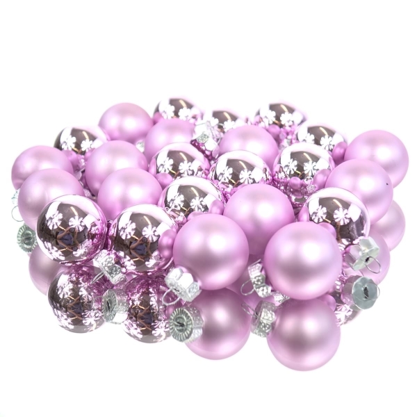 Decoris® Micro-Weihnachtskugeln Lilac Breeze helllila Ø 2,5 cm 24er Pack - Glas