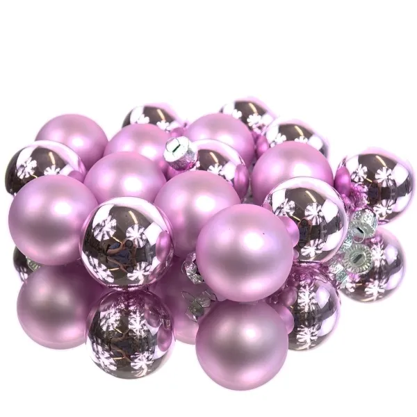 Decoris® Mini-Weihnachtskugeln Lilac Breeze helllila Ø 3,5 cm 16er Pack - Glas