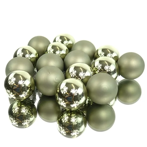Decoris® Mini-Weihnachtskugeln Rosemary Grün Ø 3,5 cm 16er Pack - Glas