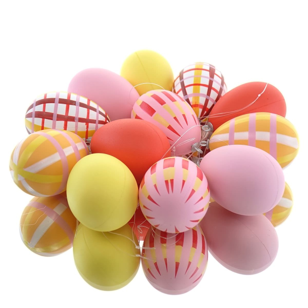Decoris® Oster Eier Bunt mit Aufhängern Ø 4 cm Höhe 6 cm 12er Set - Polystyren