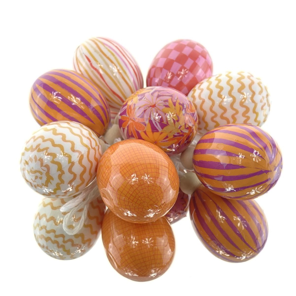 Decoris® Ostereier Bunt mit Aufhängern Ø 3 cm Höhe 5 cm - Schaumstoff