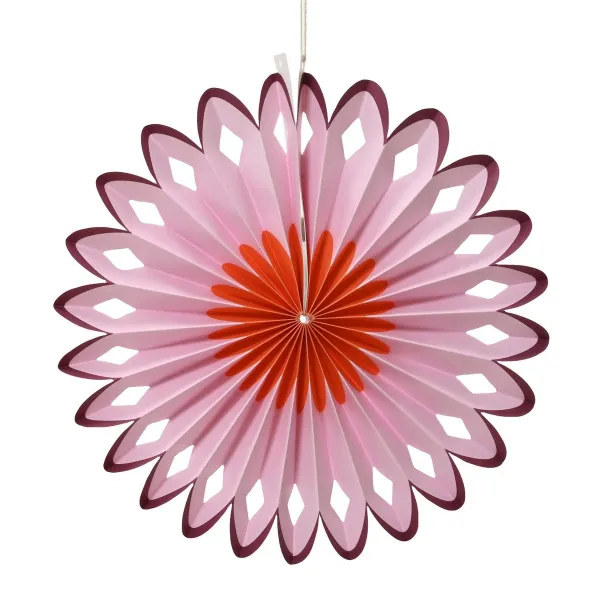 Decoris® Papierblumenaufhänger - Papierrosette Rosa & Rot Ø 30 cm Decoris® Papierblumenaufhänger - Papierrosette Rosa & Rot Ø 30 cm