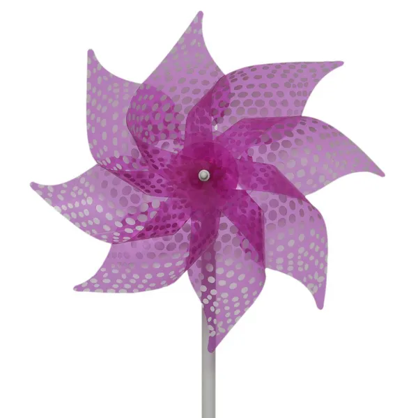 Decoris® Windrad Pink mit weißen Punkten Ø 20 cm 35 cm - Kunststoff