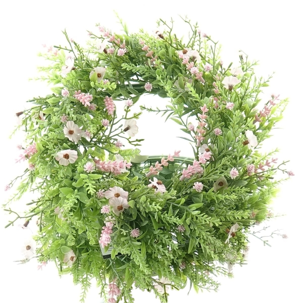 DEKO® FLORALE Blütenkranz Rosa Ø 32 cm - Kunstblumen