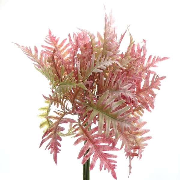 DEKO® FLORALE Farnwedel Pink ca. 36 cm im 5er Bund - Kunstpflanzen