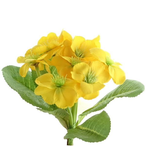 DEKO® Florale Frühlings-Primelblüten Gelb 17 cm - Kunstblumen