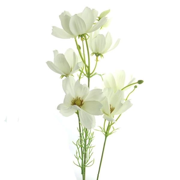 DEKO® FLORALE Kosmeen - Cosmea Stiel Weiß 58 cm - Kunstpflanzen
