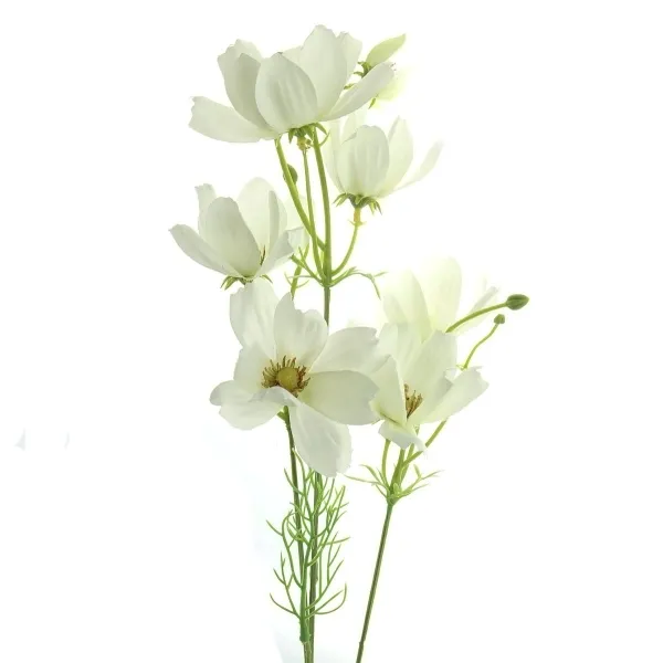 DEKO® FLORALE Kosmeen - Cosmea Stiel Weiß 58 cm - Kunstpflanzen