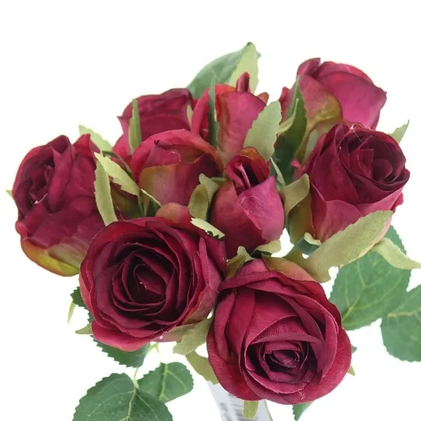 DEKO® FLORALE Rosenbündel Dunkelrot 9 Stiele - Kunstblumen DEKO® FLORALE Rosenbündel Dunkelrot 9 Stiele - Kunstblumen