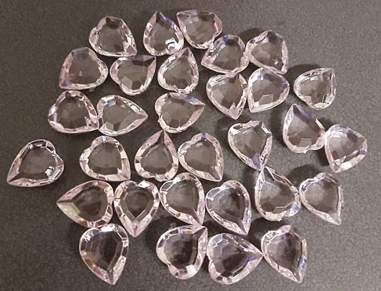 Deko-Rubine in Herzform, 23 mm, rosa, ca. 20 St.