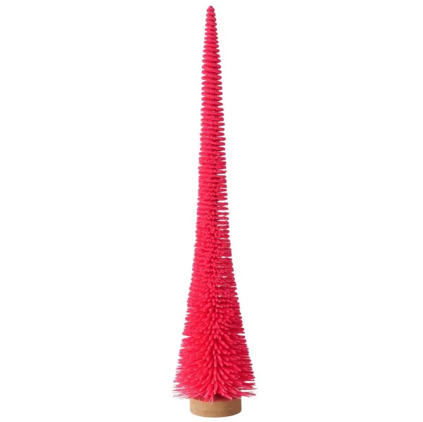 Dekoaufsteller Arbol borstiger Tannenbaum pink Ø 15 cm Höhe 70 cm - Holz & Kunststoff