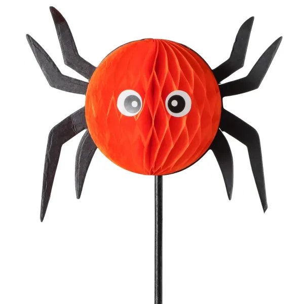 Boltze Topfstecker Websy Spinne Orange 27 cm - Papier & Bambus