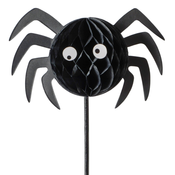 Boltze Topfstecker Websy Spinne Schwarz 27 cm - Papier & Bambus