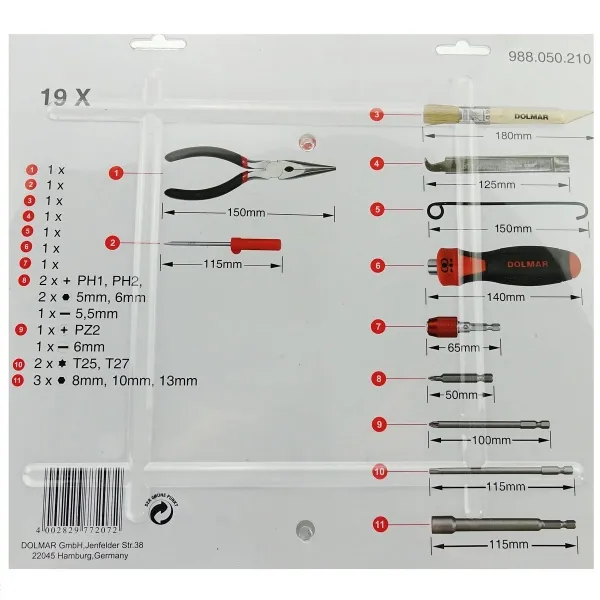 DOLMAR Kettensägen - Motorsägen - Service Set - 19 teilig