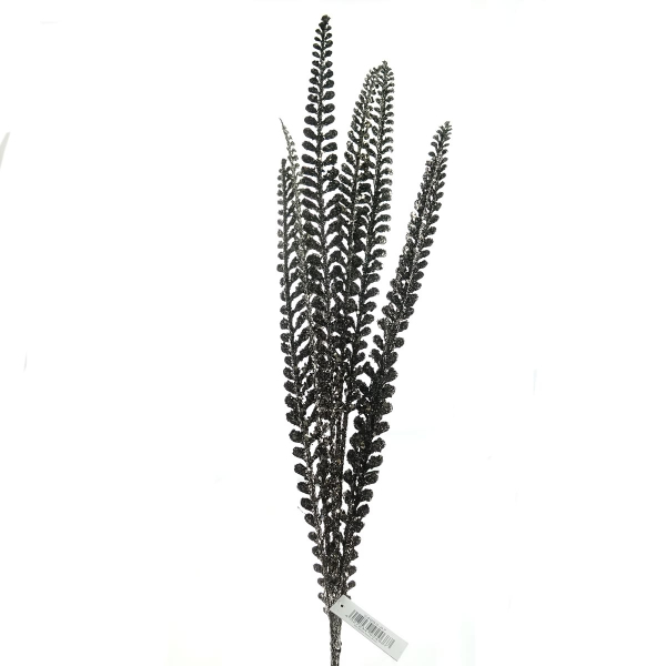DPI Weihnachtsdeko Glitzerzweig Silberfarben Anthrazit 85 cm  - Kunstblumen