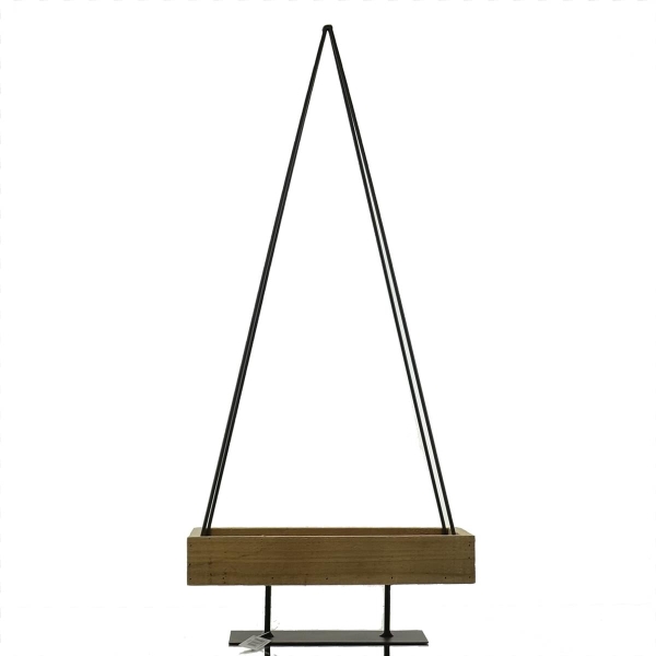 DPI Weihnachtsdeko Obelisk Natur & Schwarz 35 x 78 cm - Holz & Metall