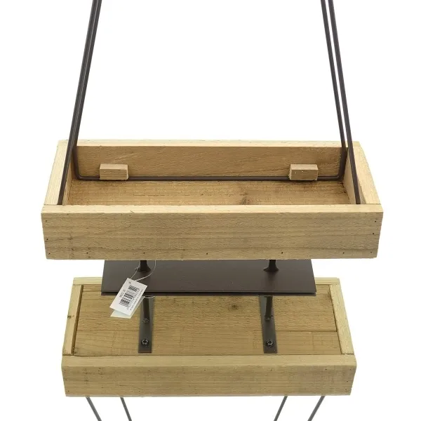 DPI Weihnachtsdeko Obelisk Natur & Schwarz 35 x 78 cm - Holz & Metall