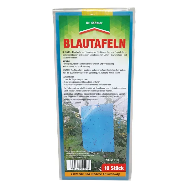 Dr. Stähler Blautafeln für Garten-, Gewächshaus- & Obstbaumpflanzen 10 Tafeln Dr. Stähler Blautafeln für Garten-, Gewächshaus- & Obstbaumpflanzen 10 Tafeln