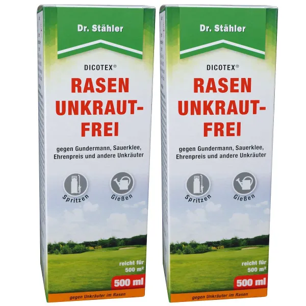 Dr. Stähler DICOTEX® Rasen Unkraut-Frei für 500 m² - 500 ml x 2