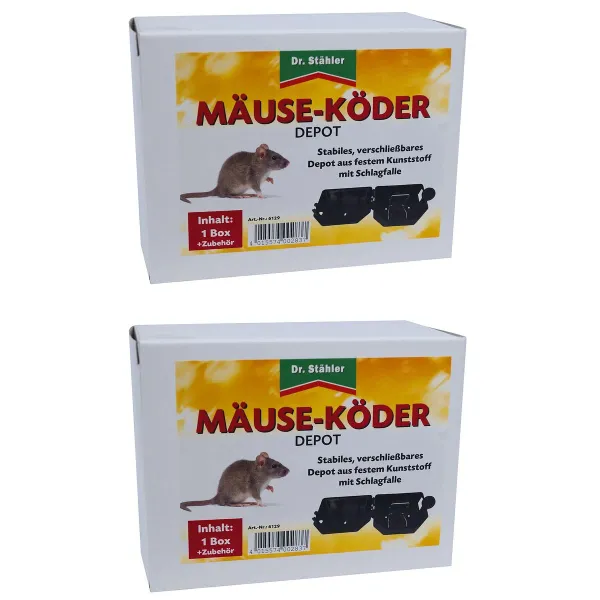 Dr. Stähler MÄUSE-KÖDER DEPOT mit Schlagfalle x 2 Dr. Stähler MÄUSE-KÖDER DEPOT mit Schlagfalle x 2