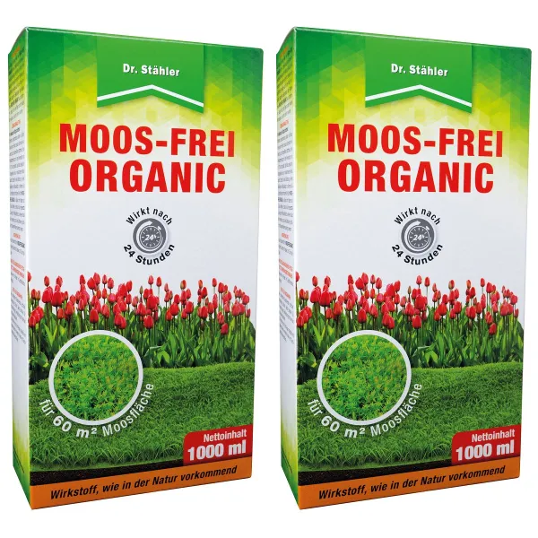 Dr. Stähler Moos-Frei Organic für ca. 60 m² - 1 Liter x 2