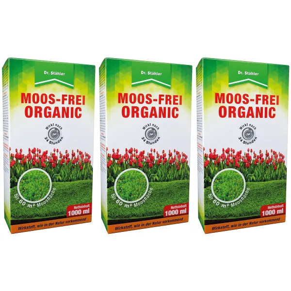 Dr. Stähler Moos-Frei Organic für ca. 60 m² - 1 Liter x 3 Dr. Stähler Moos-Frei Organic für ca. 60 m² - 1 Liter x 3