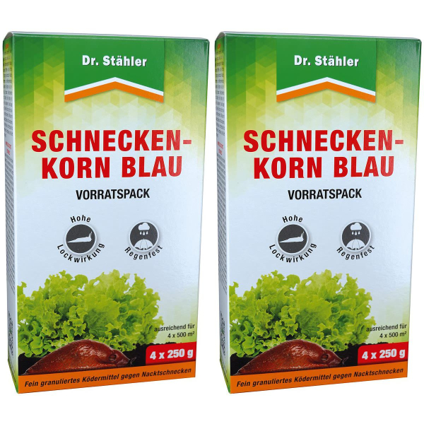 Dr. Stähler Schneckenkorn Blau Vorratspack 4 x 250 Gramm - 2 x