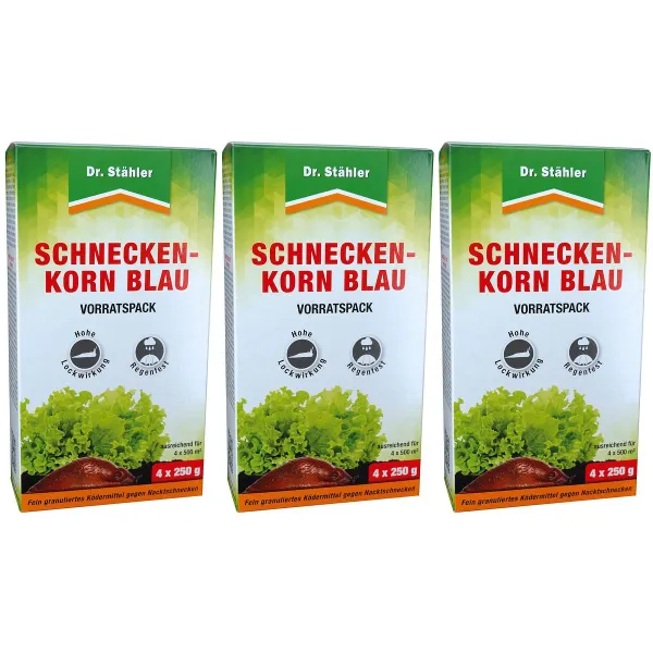 Dr. Stähler Schneckenkorn Blau Vorratspack 4 x 250 Gramm - 3 x Dr. Stähler Schneckenkorn Blau Vorratspack 4 x 250 Gramm - 3 x