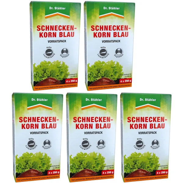 Dr. Stähler Schneckenkorn Blau Vorratspack 4 x 250 Gramm - 5 x Dr. Stähler Schneckenkorn Blau Vorratspack 4 x 250 Gramm - 5 x