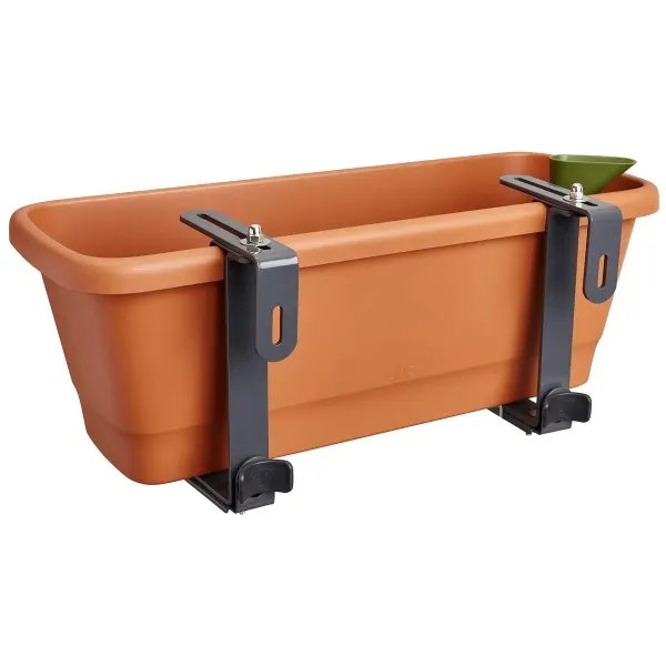 elho® Balkonkastenhalter Universal Living schwarz max 25 kg im 2er Pack - Metall