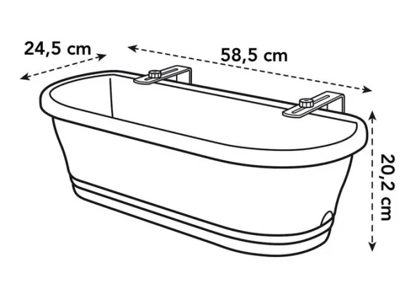 elho® Corsica Blumenkasten Easy Lila Violett 60 x 24 x 19 cm - Kunststoff