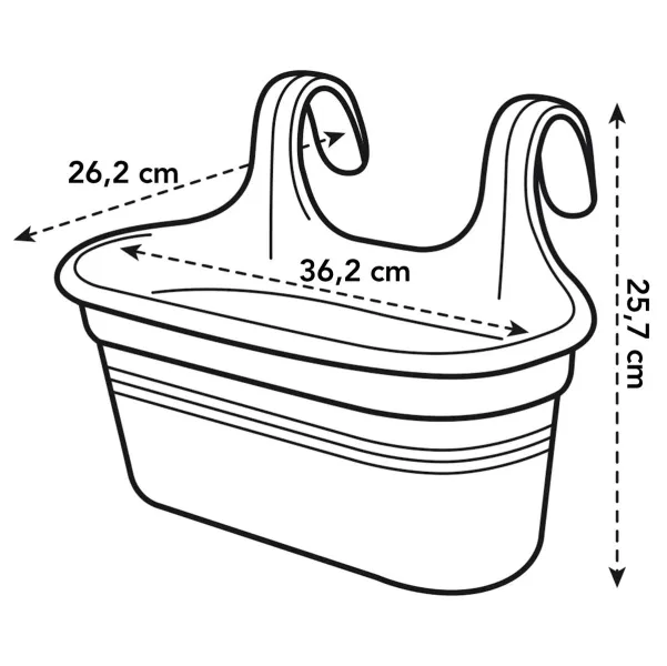 elho® Green Basics Easy Pflanzgefäß L Laubgrün zum Einhängen - Kunststoff