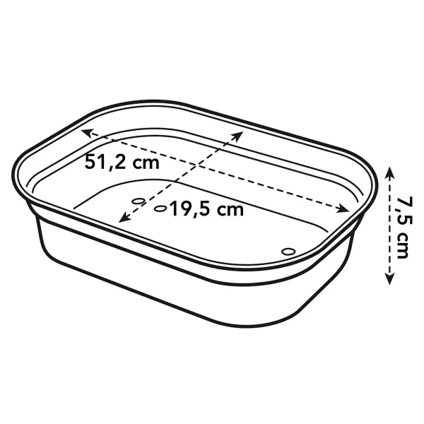 elho® Green Basics Schale L Schwarz rechteckig 51 x 20 cm - Kunststoff