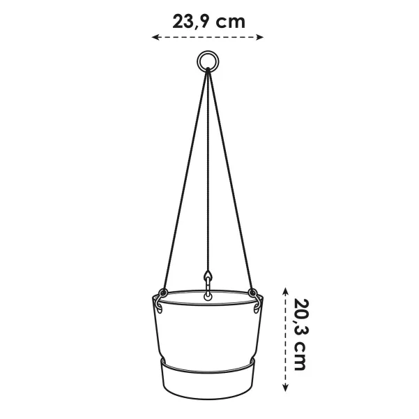 elho® Greenville Blumenampel Sandfarben Ø 24 cm - Kunststoff