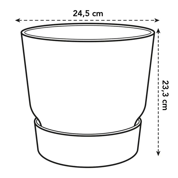 elho® Greenville Pflanzgefäß Living Black Schwarz Ø 25 cm - Kunststoff