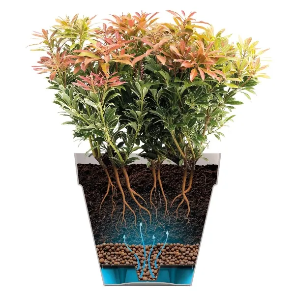 elho® Loft Pflanzkübel Urban 40 Weiß mit Rollen Ø 39 cm - Kunststoff
