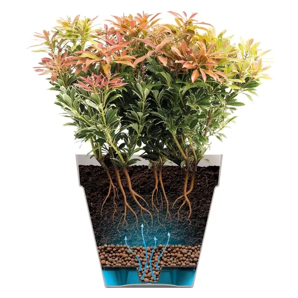 elho® Loft Pflanzkübel Urban 50 Ocker mit Rollen Ø 49 cm - Kunststoff
