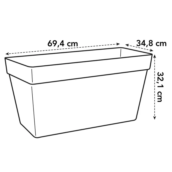 elho® Loft Pflanzkübel Urban 70 Anthrazit mit Rollen rechteckig - Kunststoff