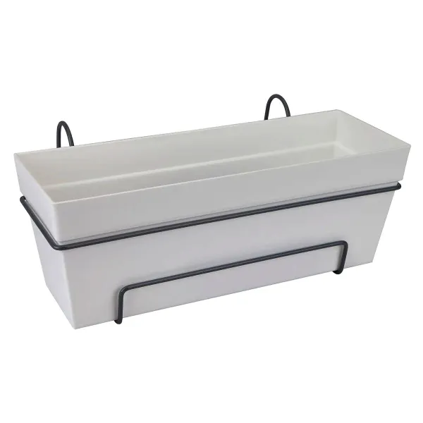 elho® Loft Urban Balkonkasten all-in-1 Weiß 50 cm mit Halter