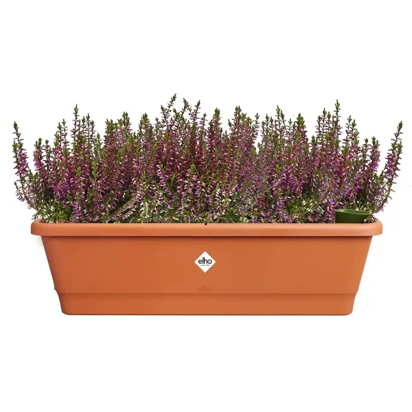 elho® Noa Balkonkasten Terra braun 65 cm mit Bewässerungssystem - Kunststoff