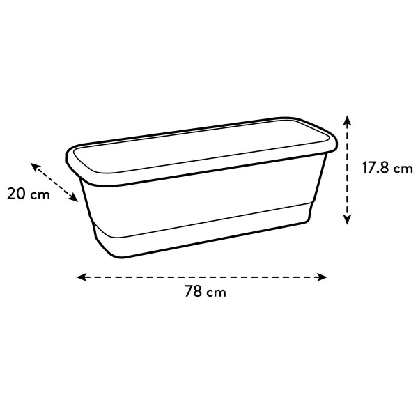 elho® Noa Balkonkasten Terra braun 78 cm mit Bewässerungssystem - Kunststoff